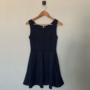 Vibe Sportswear Navy Blue Fit & Flare Dress